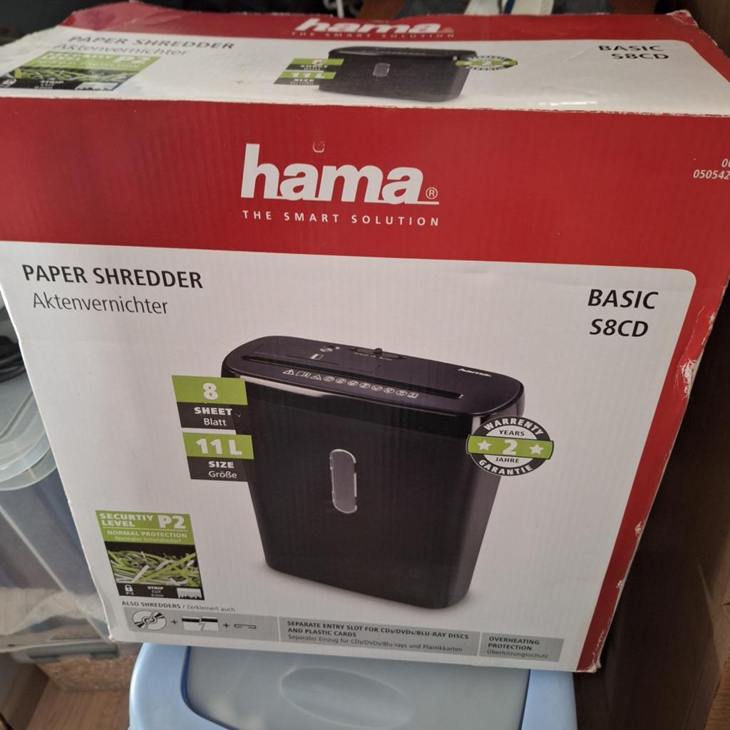 Hama versnipperaar, Huis en Inrichting, Bureaus, Ophalen, Elektrisch, Zo goed als nieuw, Kunststof