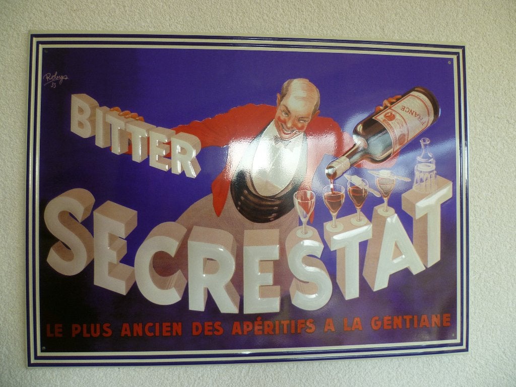 PANNEAU D'AFFICHAGE EN ÉTAIN«BITTER SECRET STAT"REPRO 80/90, Enlèvement ou Envoi, Comme neuf, Panneau publicitaire