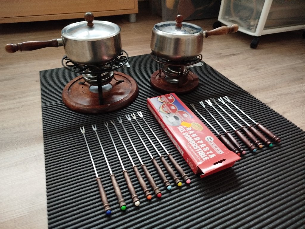 **Vintage Fonduesets & Toebehoren In Lot**, Elektronische apparatuur, Ophalen, Gebruikt, Brander, Fondueset