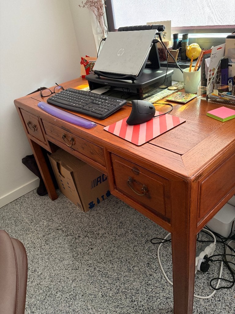 Bureau bois solide, Autres marques, Vintage, Avec tiroirs, Enlèvement