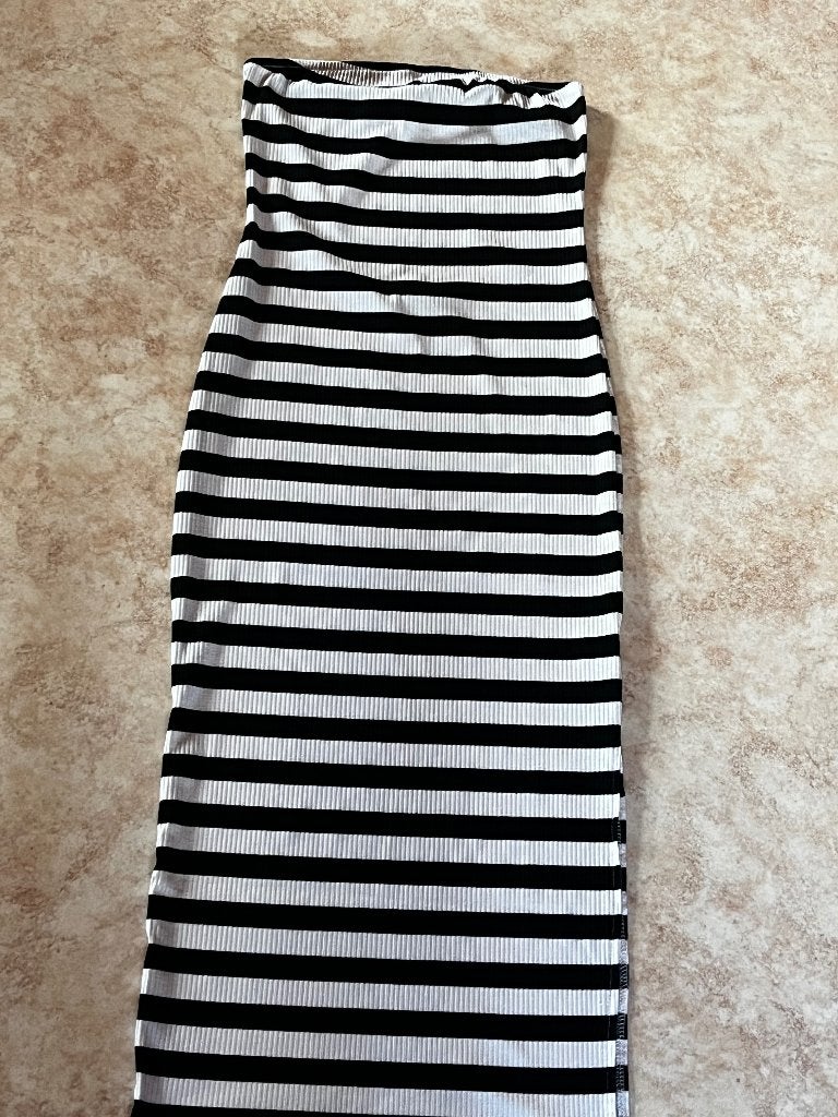 Gestreepte strapless jurk Shein maat S, Meerkleurig, Ophalen of Verzenden, Zo goed als nieuw, Maat 36 (S)