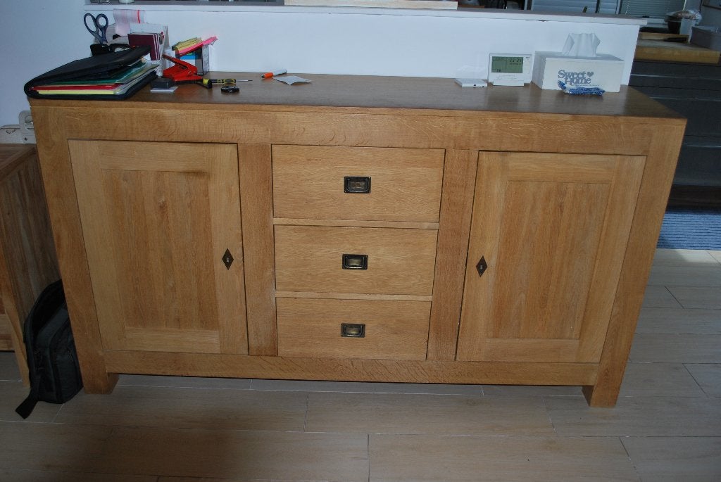 Dressoir eik, Ophalen, 150 tot 200 cm, Eikenhout, Met lade(s)