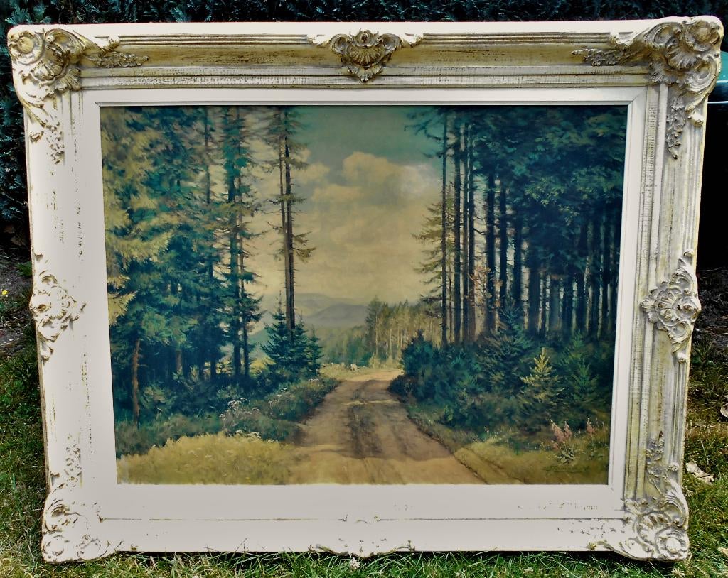 bel ancien grand tableau Ernest Frommhold  102x 83 cm, Antiek en Kunst, Kunst | Schilderijen | Klassiek, Ophalen