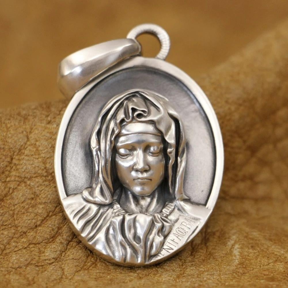 Heilige Maagd Maria - 925 zilver, Verzenden, Nieuw, Kruis of Symbool, Zilver