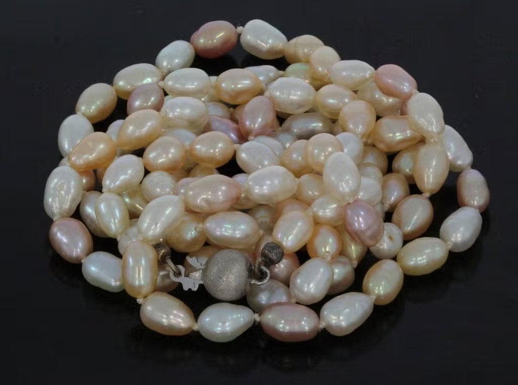 Parel fraaie vintage dames ketting 14k gouden bol slot, Ophalen of Verzenden, Zo goed als nieuw, Goud, Met edelsteen