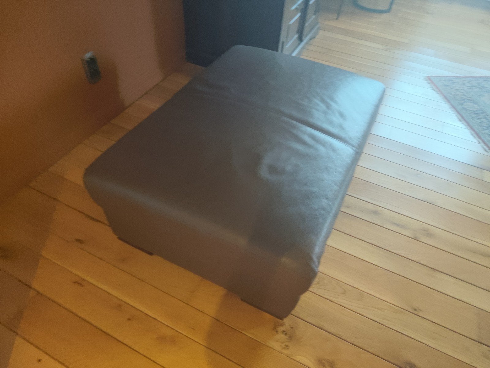 pouf ou canapé en cuir, Maison & Meubles, 75 à 100 cm, Moins de 150 cm, Enlèvement, Utilisé