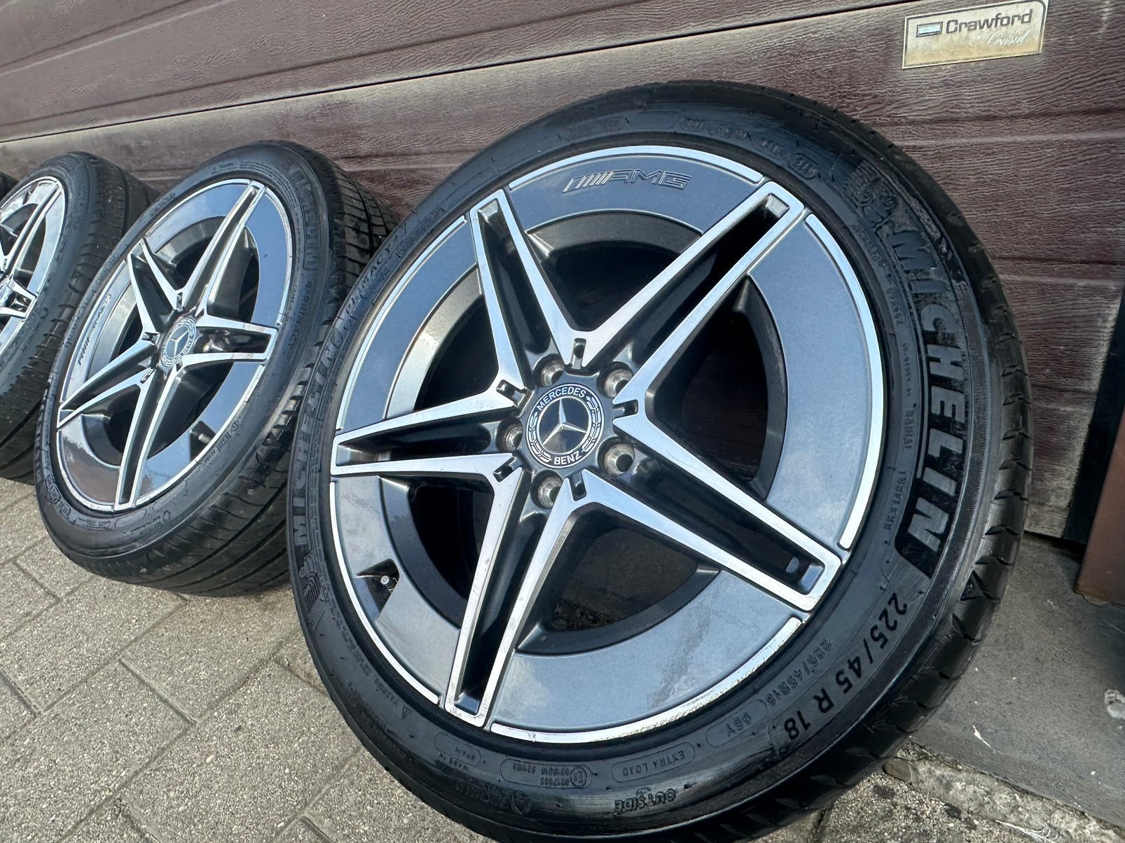 Jantes Mercedes Original AMG Classe C300e + Pneus Michelin, Autos : Pièces & Accessoires, Enlèvement, 18 pouces, Pneu(s)