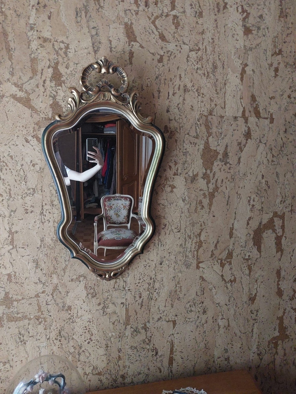 Miroir ancien avec cadre doré, Antiquités & Art, Enlèvement
