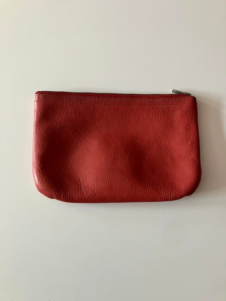 Pochette rouge en cuir, Ophalen of Verzenden, Zo goed als nieuw, Rood