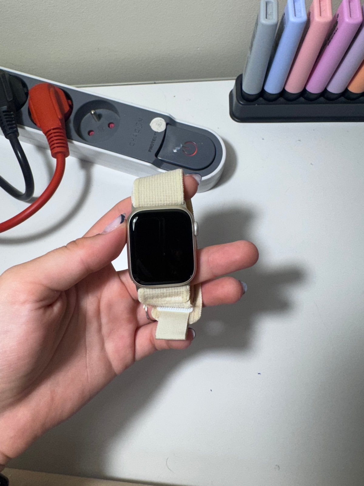 Apple Watch series 8 41mm, Handtassen en Accessoires, Smartwatches, Ophalen, Zo goed als nieuw, Zilver, IOS