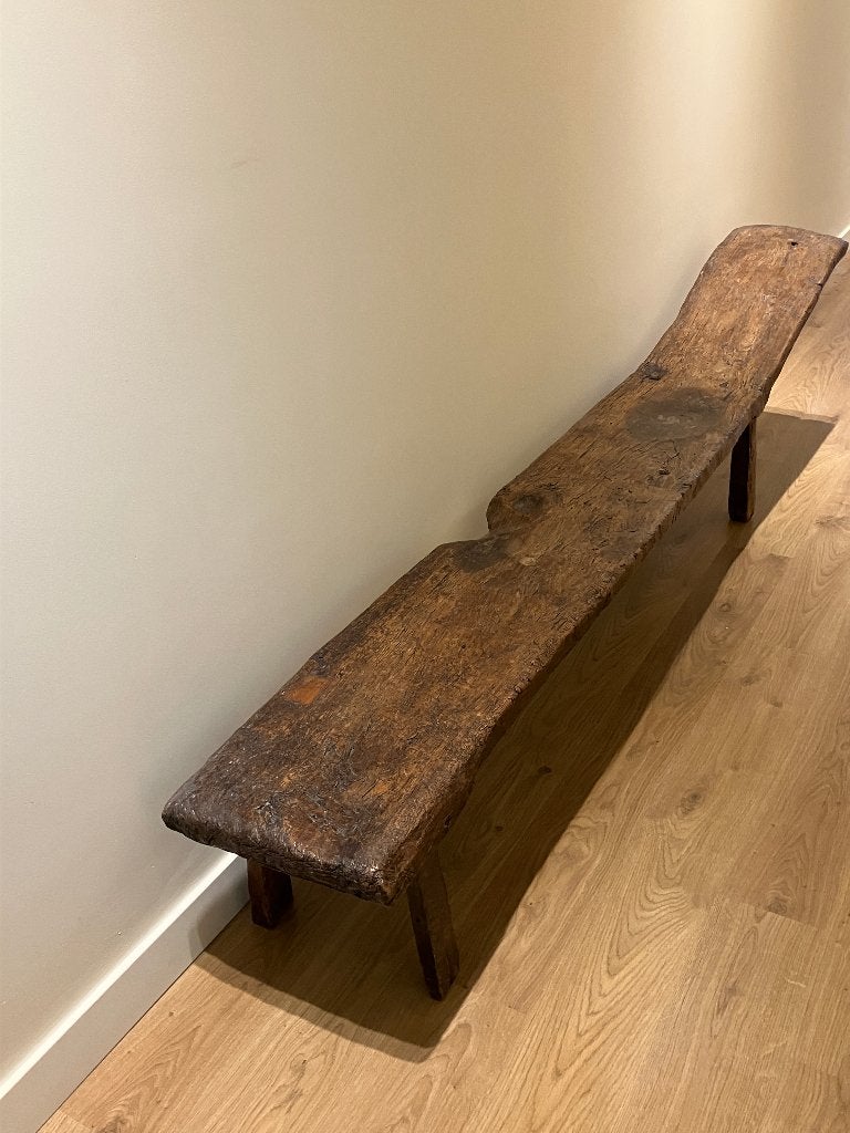 Banc de coffre ancien Wabi-Sabi (237 cm) — XIXe siècle, Enlèvement