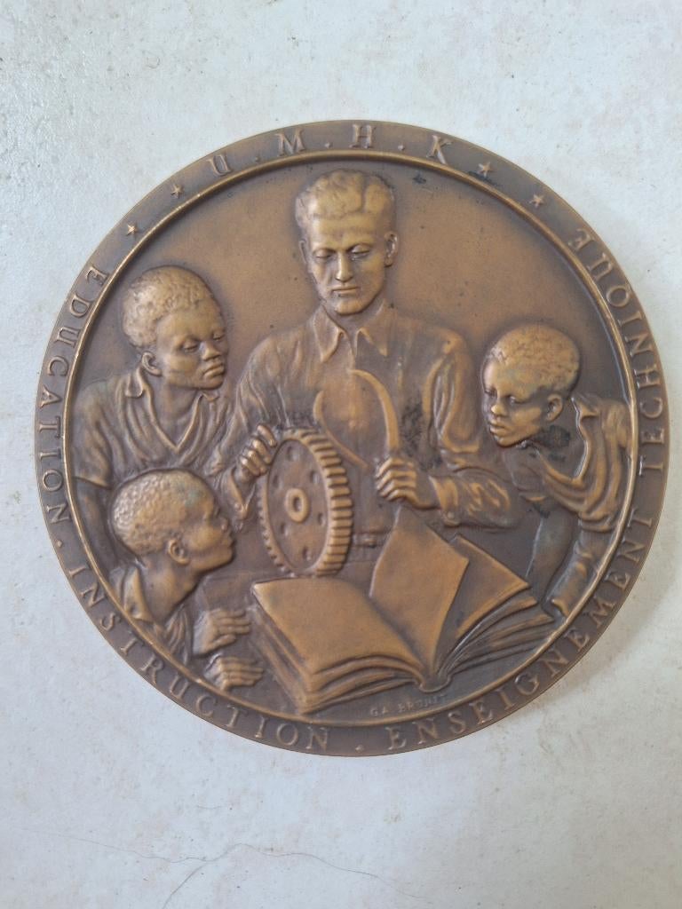 Medaille de l'union minière du Haut Katanga, Postzegels en Munten, Penningen en Medailles, Ophalen of Verzenden, Brons