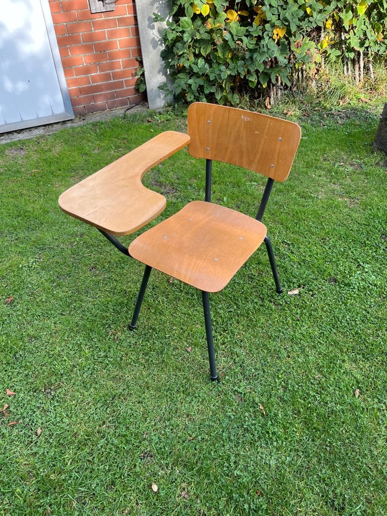Vintage Stoelen met schrijfplankje., Huis en Inrichting, Ophalen, Gebruikt, Hout