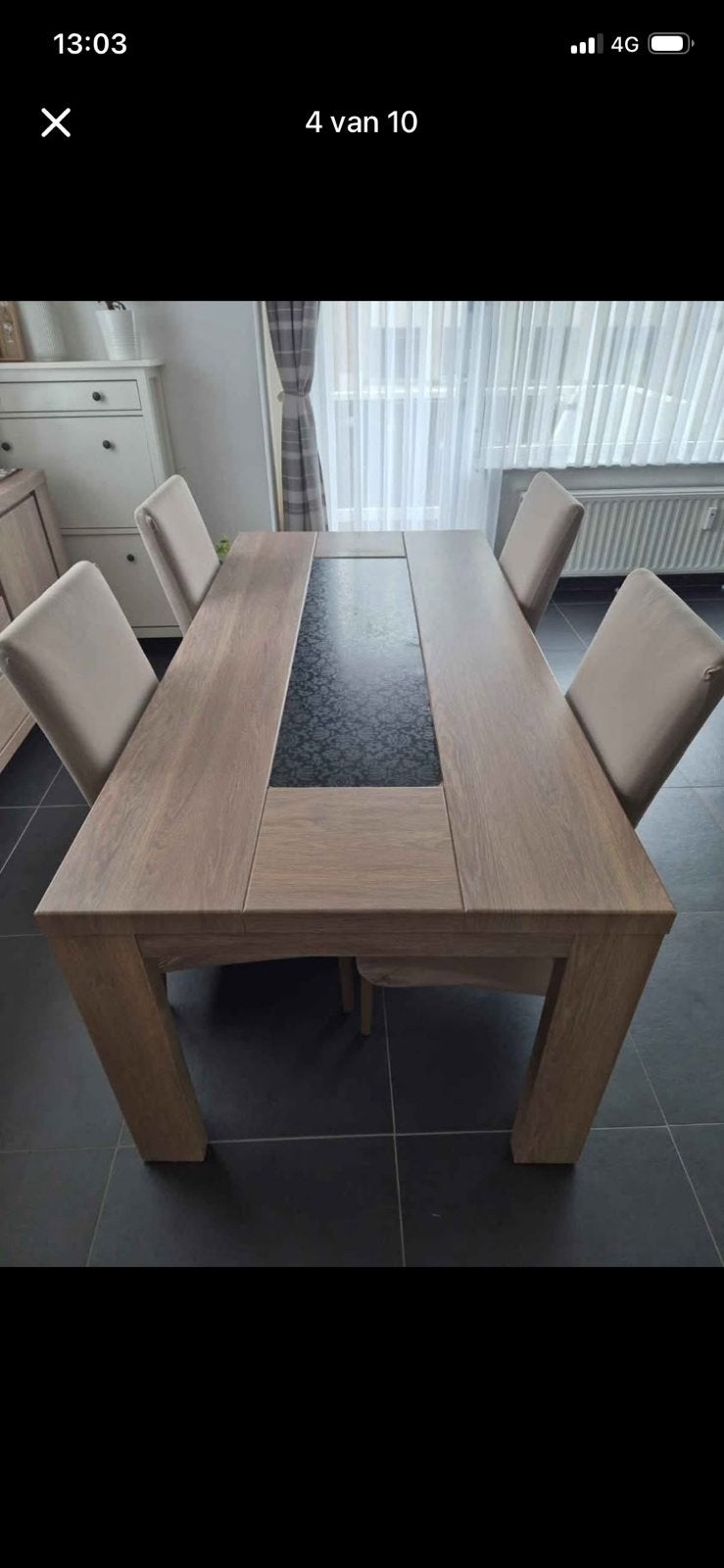 Eetkamertafel met stoelen, Huis en Inrichting, Complete inboedels, Ophalen