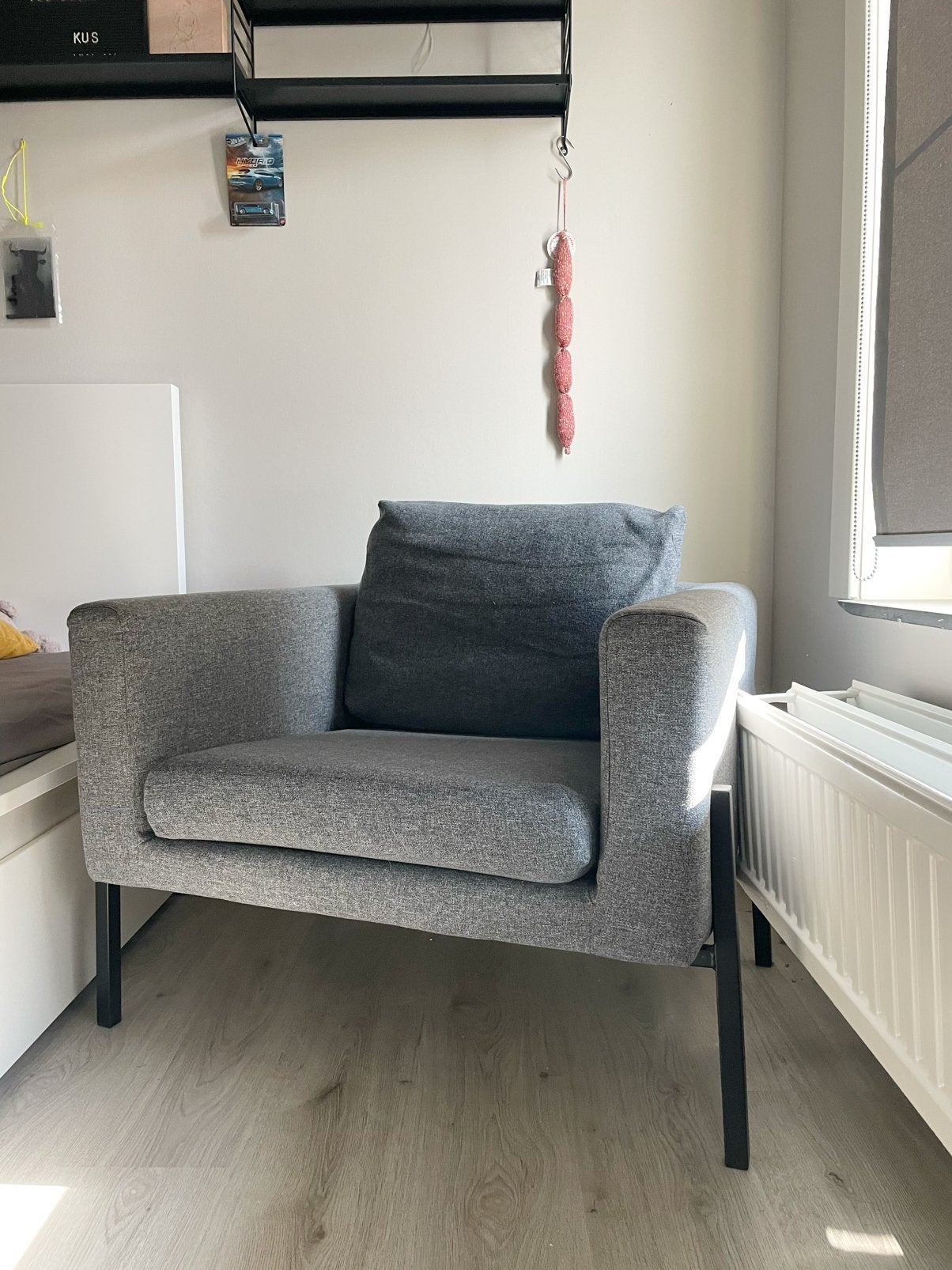 Zetel Grijs, 1 persoon, Ophalen, Eenpersoons, Zo goed als nieuw, Minder dan 150 cm
