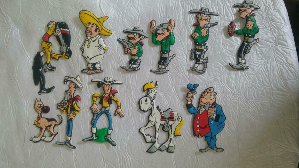 Lot 12 figurines Lucky Luke Dalton Morris Plasteco Milano, Ophalen of Verzenden, Zo goed als nieuw