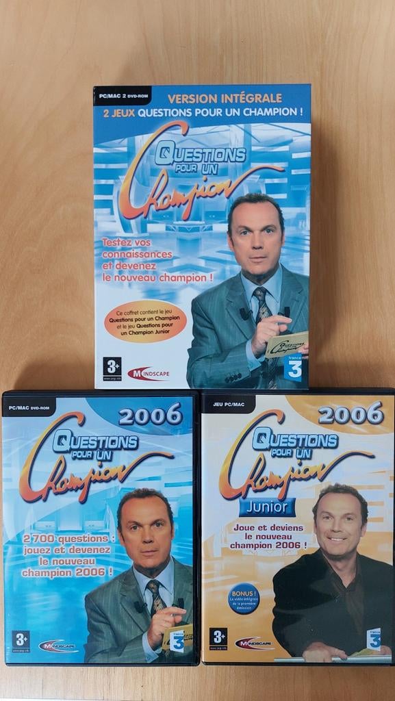 2 cédéroms Questions pour un champion, Enlèvement ou Envoi, Comme neuf