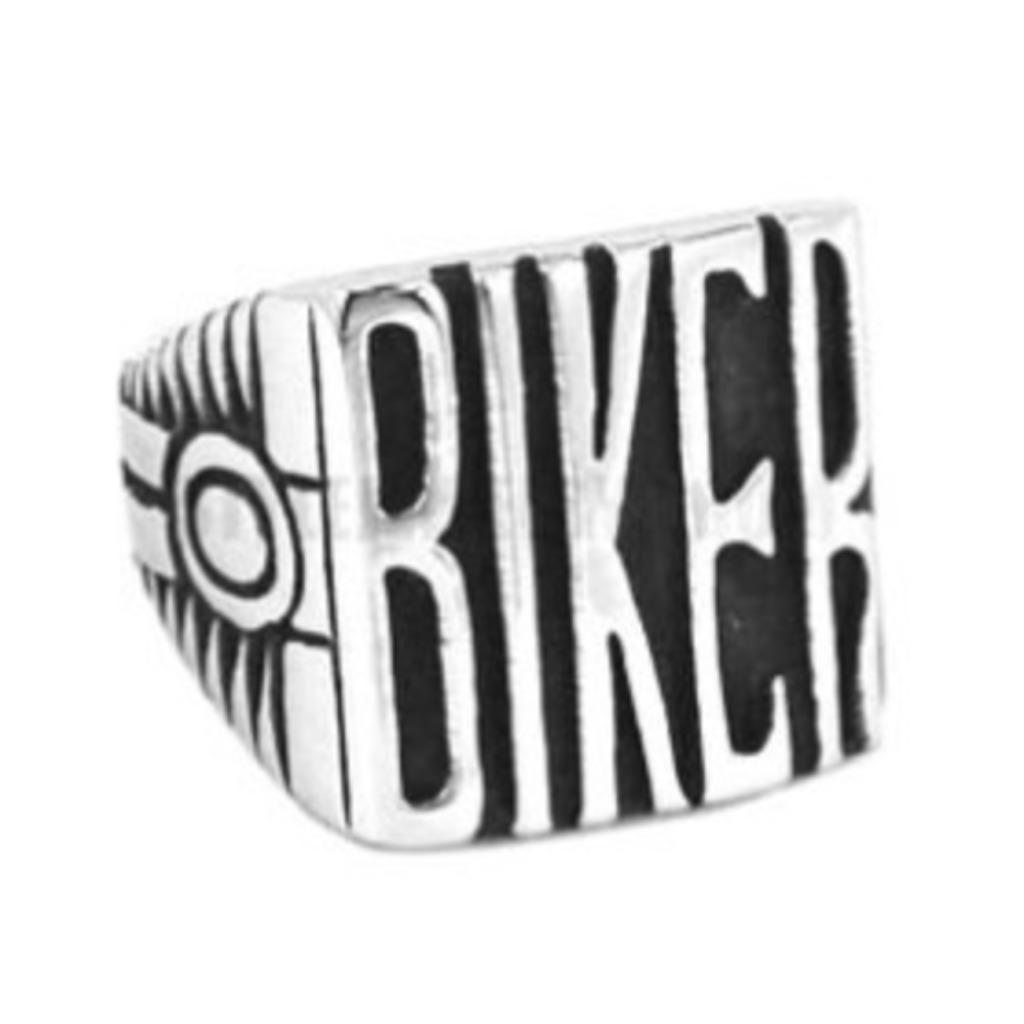 316L Stainless steel "BIKER" ring - LAATSTE STUK - OP=OP!, Ophalen of Verzenden, Nieuw, IJzer of Staal, Heer