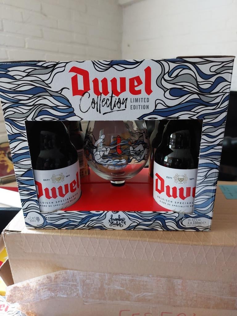 Duvel franky sticks  box, Verzamelen, Ophalen of Verzenden, Zo goed als nieuw, Flesje(s), Duvel