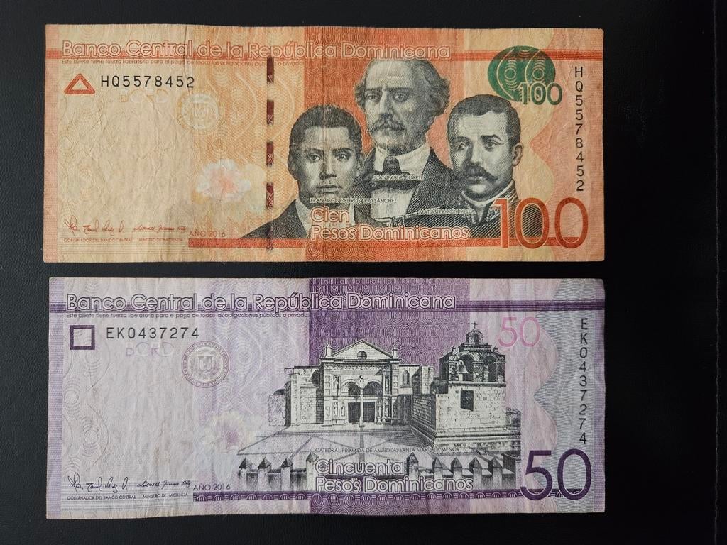 50 en 100 pesos Dominikana set 2016 jaar, Ophalen of Verzenden, Midden-Amerika, Setje