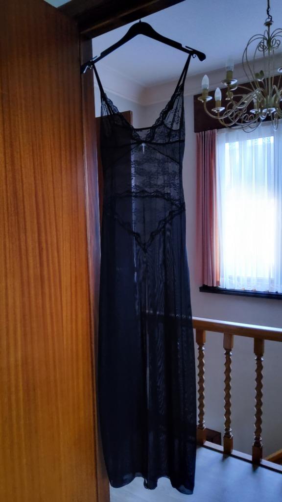 Robe transparente, robe longue, dentelle, taille unique..., Chilirose, Envoi, Noir, Autres types