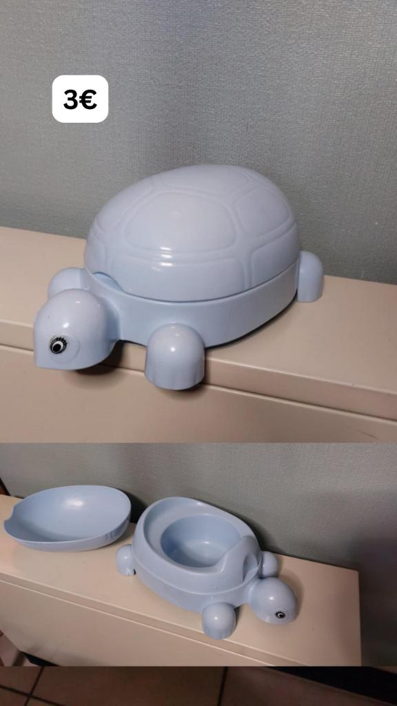 Licht blauwe schildpad toilet wc pot potje, Enlèvement ou Envoi, Utilisé