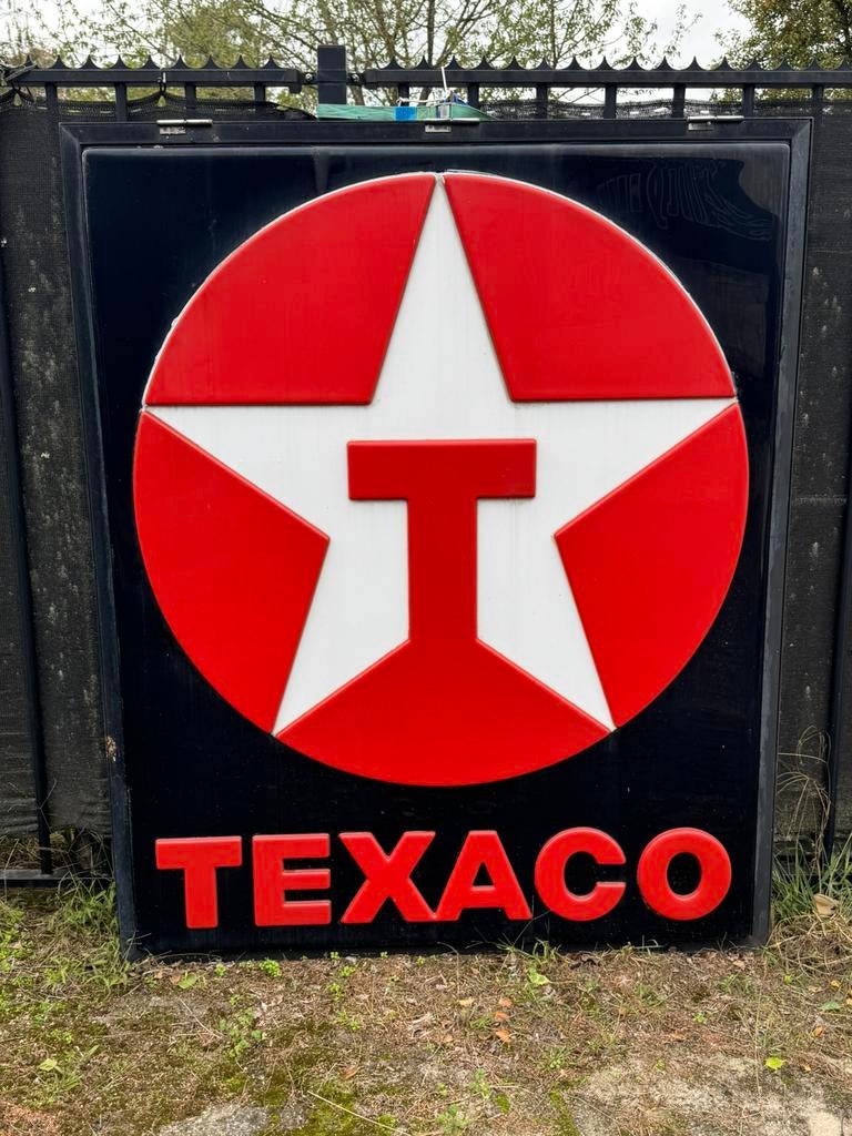 TEXACO reclame, Verzamelen, Ophalen, Gebruikt, Reclamebord
