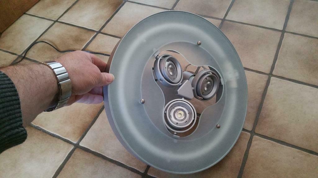 jw0892: moderne ledlamp & ronde TL , 40Watt en gecombineerd, Huis en Inrichting, Ophalen of Verzenden, Zo goed als nieuw, Plafondspot of Wandspot