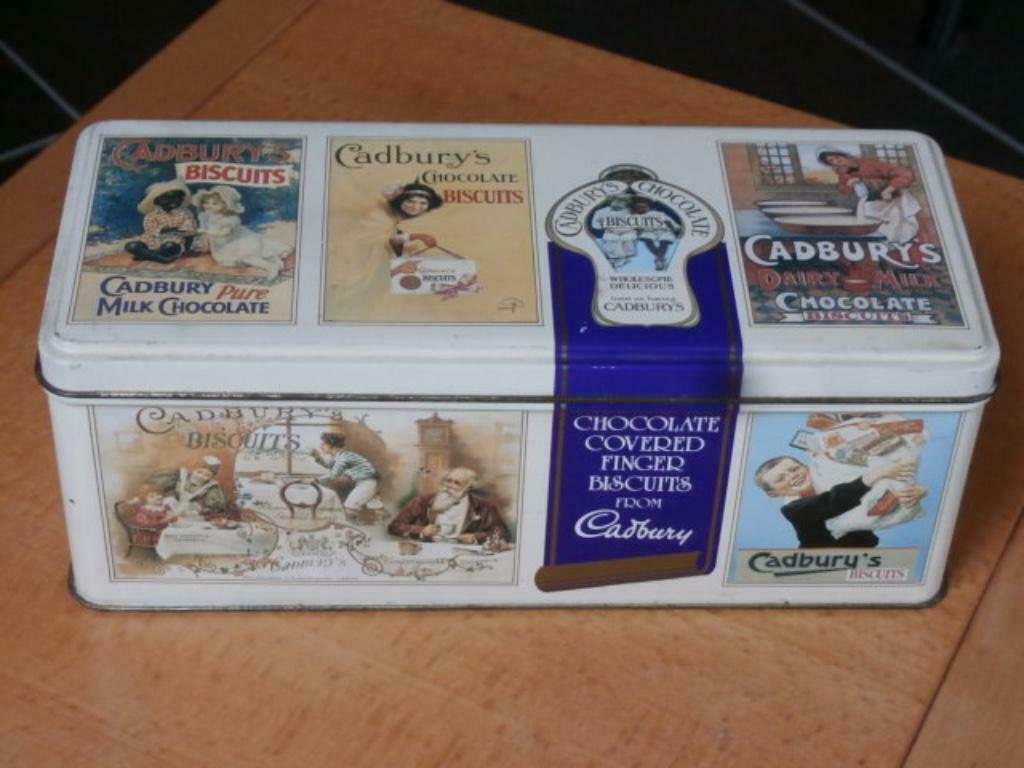 Boîte en fer blanc "Cadbury's", Collections, Boîte en métal, Enlèvement ou Envoi, Utilisé, Biscuits, Autres marques
