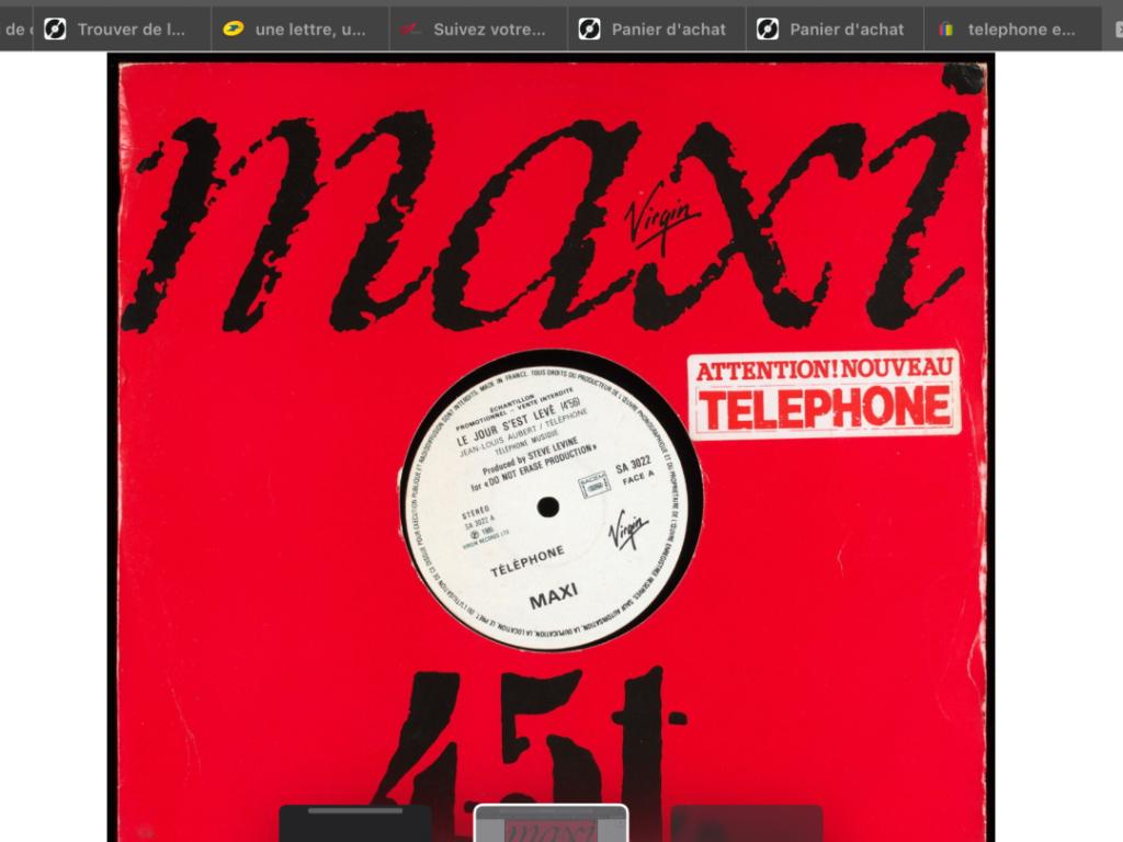 Recherche pochette de maxi 45 tours vinyles de téléphone, Enlèvement ou Envoi, Comme neuf, 12 pouces