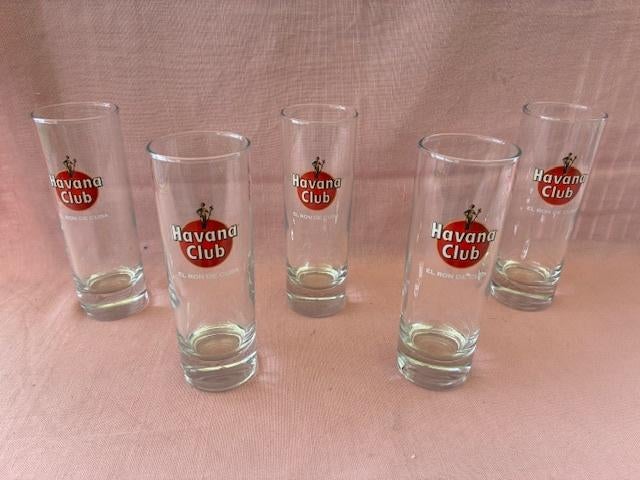 5 glazen Havana Club El Ron de Cuba. Type cocktail glas., Verzamelen, Ophalen of Verzenden, Zo goed als nieuw, Gebruiksvoorwerp