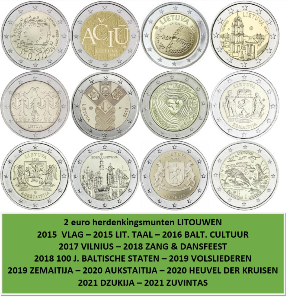 2 euro herdenkingsmunten Litouwen, Verzenden, 2 euro
