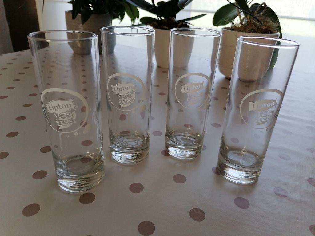 4 longdrink glazen Lipton Ice Tea, Enlèvement ou Envoi, Comme neuf