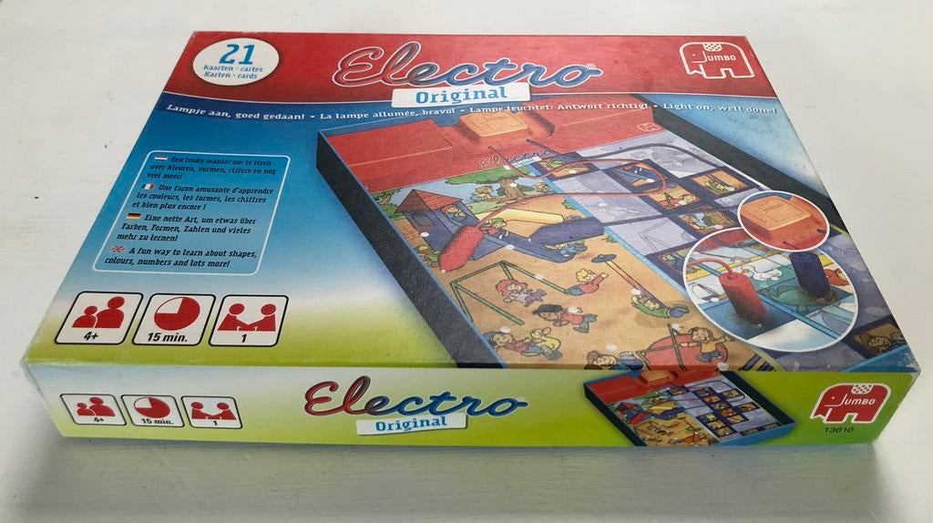 Electro Original Jumbo 21 spelkaarten, Kinderen en Baby's, Ophalen of Verzenden, Zo goed als nieuw, Taal en Lezen, Met licht