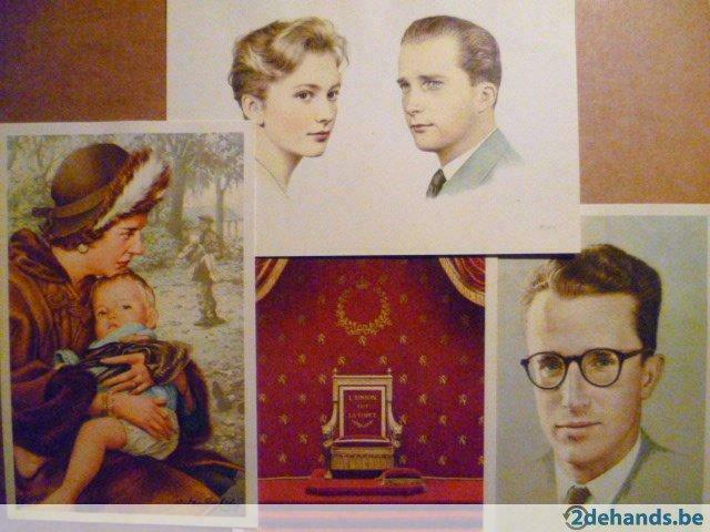 HM. Boudewijn, Fabiola, Albert II, Paola, koningstroon, Verzenden, Gebruikt