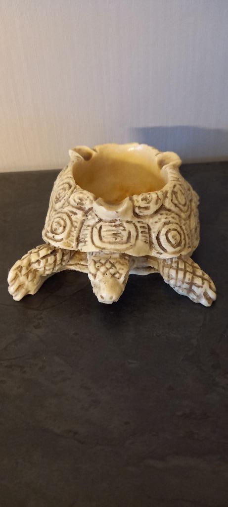 schildpad als asbak in ivoorlook, Collections, Collections Animaux, Enlèvement ou Envoi, Comme neuf, Reptile ou Amphibien, Statue ou Figurine