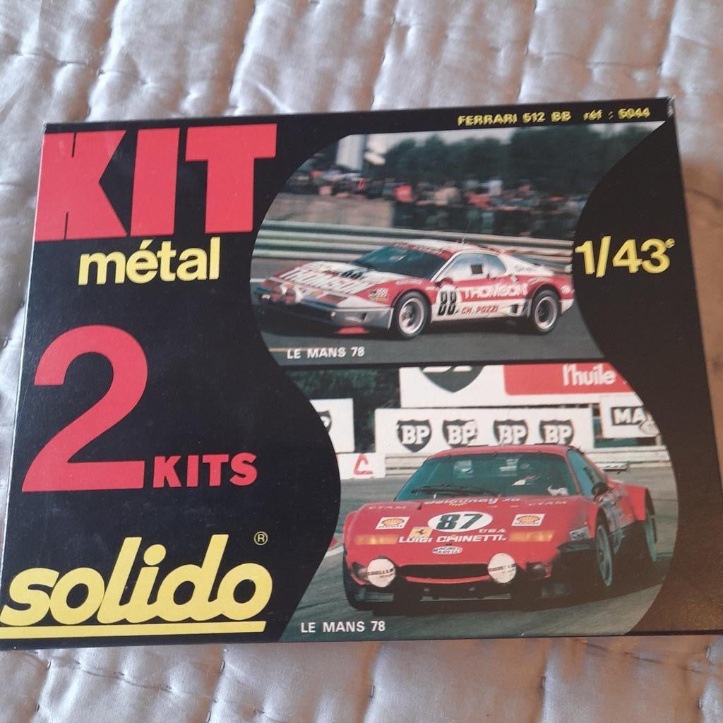 Kit FERRARI 512BB de 2 voitures de course *1/43*métal blanc*, Hobby & Loisirs créatifs, Enlèvement, Neuf, Voiture, Solido