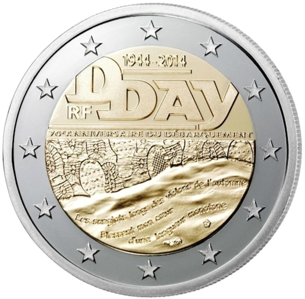 2 EUROS COMMEMORATION FRANCE 2014, Postzegels en Munten, Ophalen, Frankrijk, 2 euro