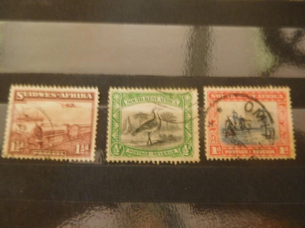 3 postzegels van Zuidwest-Afrika (Namibië), Ophalen of Verzenden, Gestempeld