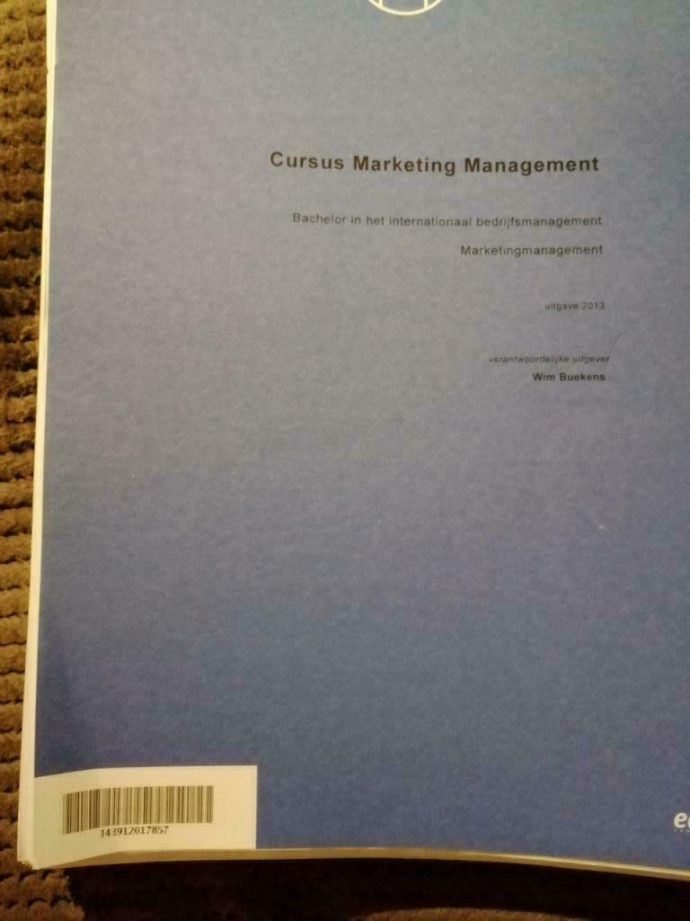 cursus MARKETING MANAGEMENT, Boeken, Studieboeken en Cursussen, Ophalen of Verzenden, Zo goed als nieuw