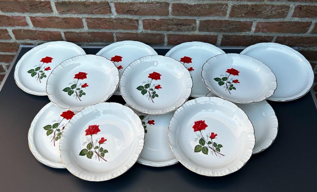 set/12 eetborden Digoin-Sarreguemines France, Antiek en Kunst, Ophalen