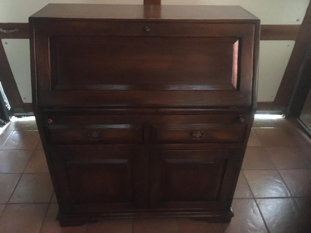 EIKEN SECRETAIRE OXFORD IN ZEER GOEDE STAAT, Huis en Inrichting, Ophalen, Zo goed als nieuw