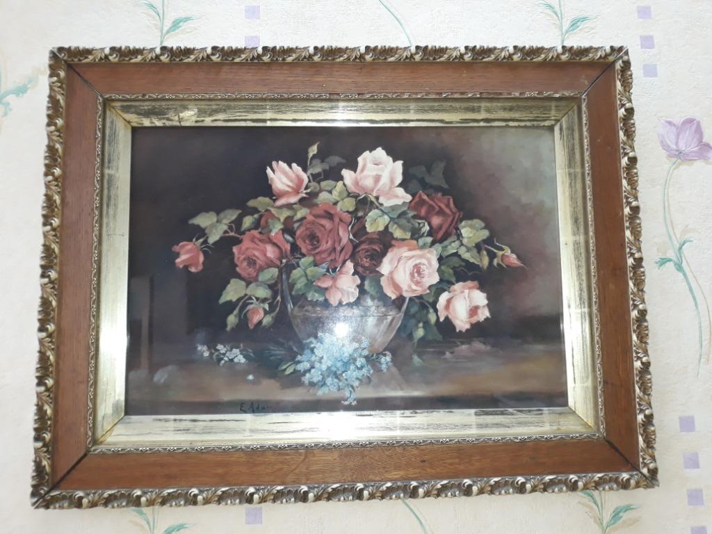 tableau composition florale E Adam, Enlèvement