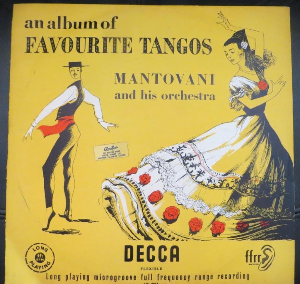 10 " VINYL - Mantovani And His Orchestra ‎– Favourite Tangos, Cd's en Dvd's, Verzenden, Gebruikt, 10 inch, Jazz