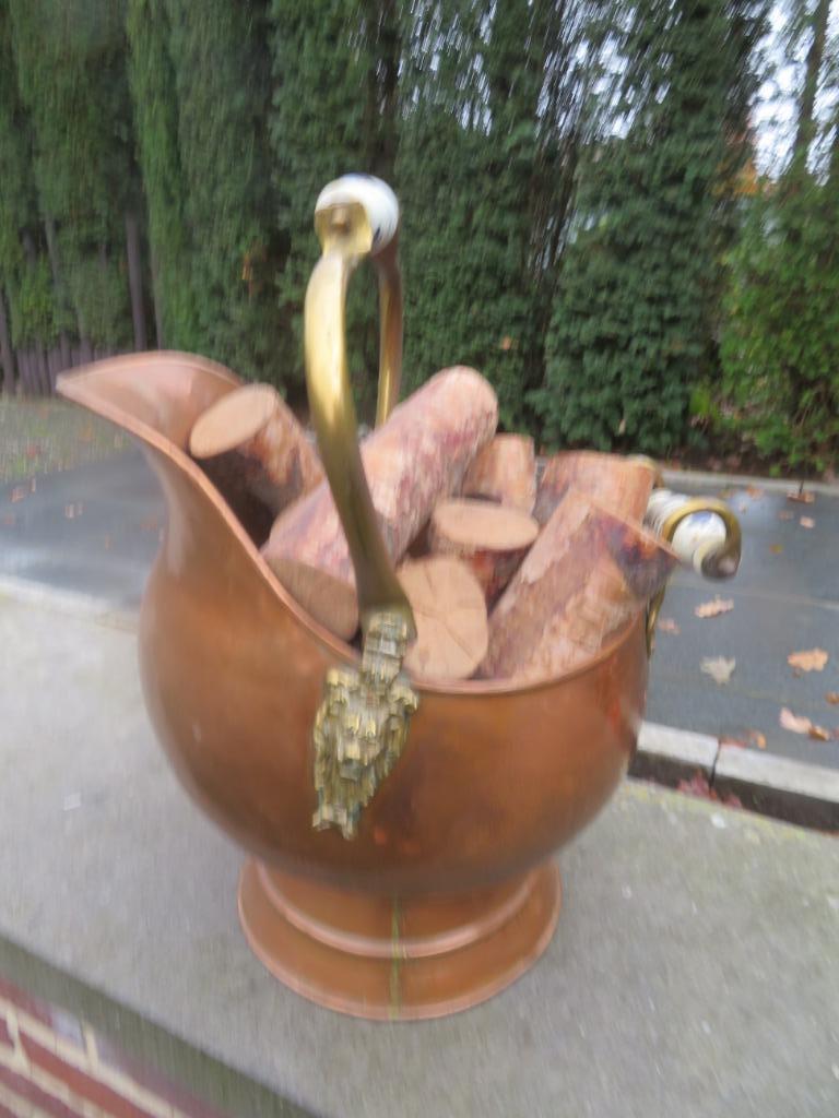 Koperen houtketel, Antiek en Kunst, Ophalen, Koper