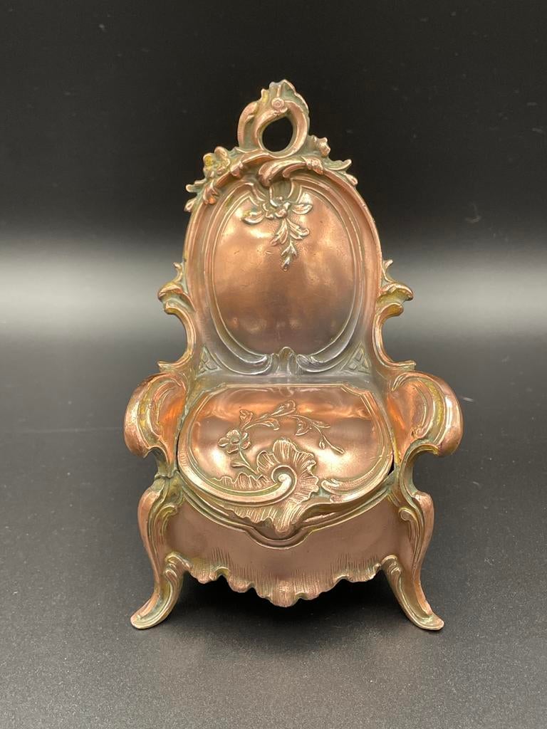 Miniatuur juwelenkistje brons circa 1800, Antiek en Kunst, Ophalen of Verzenden, Brons