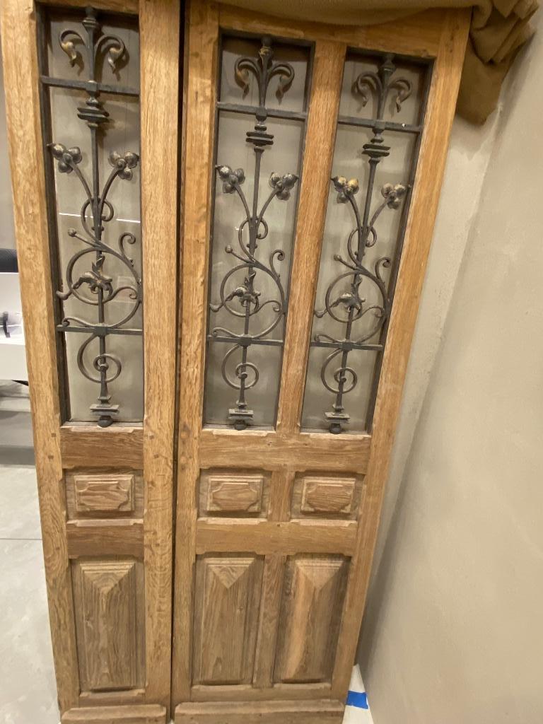 Oude Antieke Deur tweedelig, Moins de 200 cm, Enlèvement ou Envoi, Porte intérieure, Verre