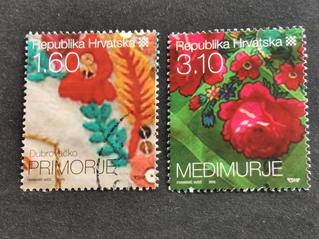 Kroatie 2010 - bloemen - traditionele broderie, Ophalen of Verzenden, Joegoslavië, Gestempeld