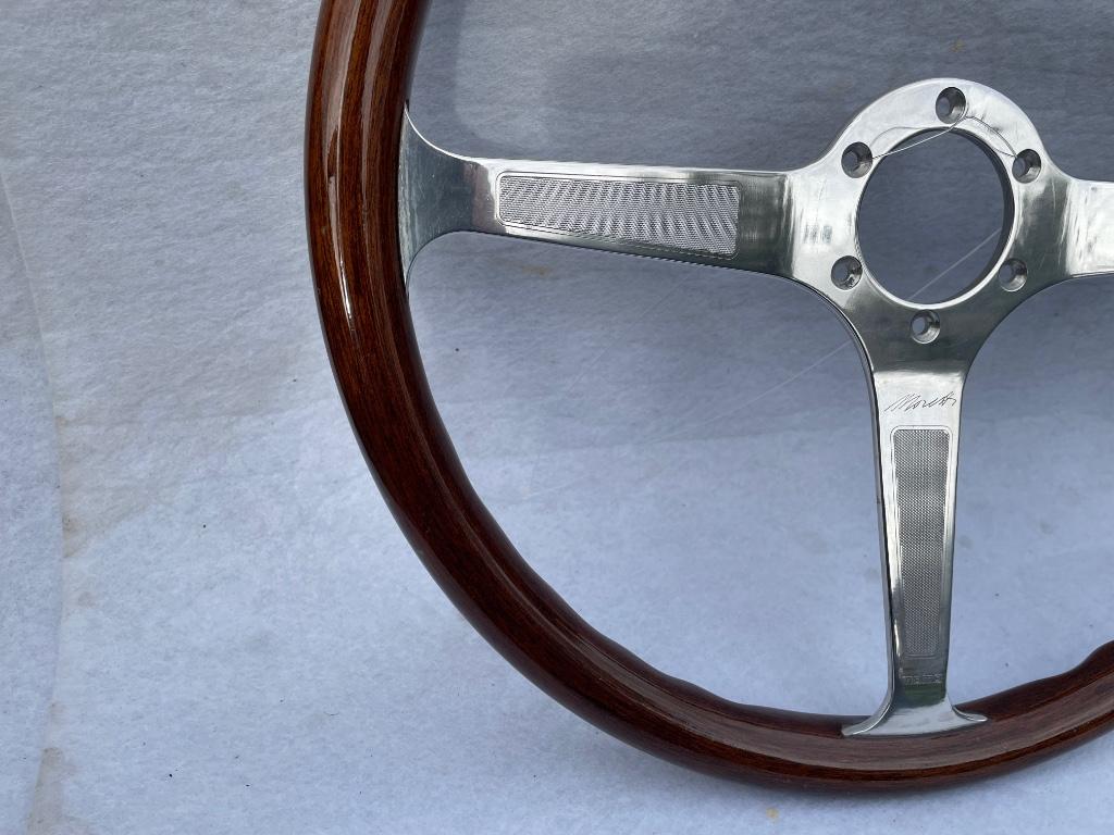 Momo vintage houten stuurwiel Moretti signature 39 cm, Ophalen of Verzenden, Gebruikt