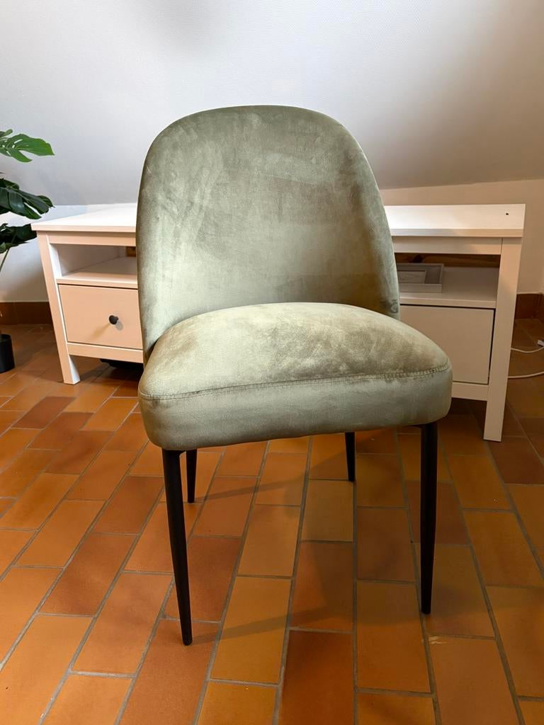 Chaises vert olives velour, Maison & Meubles, Chaises, Neuf, Autres couleurs, Enlèvement, Cinq, Six Chaises ou plus